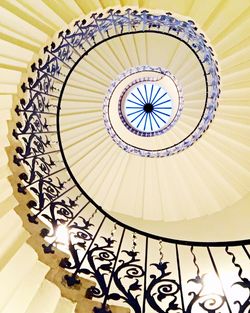 Low angle view of spiral stairs