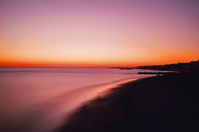 Scenic view of sea at sunset