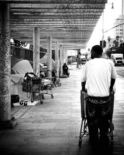 People walking in city