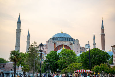 Low angle view of mosque against sky