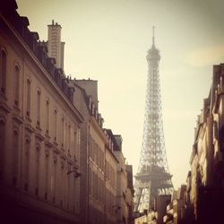 Low angle view of eiffel tower