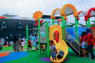 People playing in playground