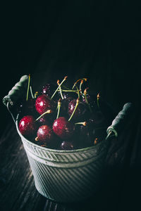 Close-up of strawberries in basket