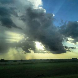 Scenic view of landscape against cloudy sky