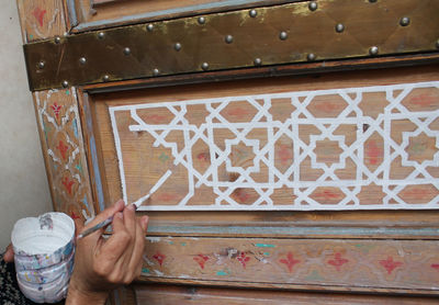 Close-up of wooden door