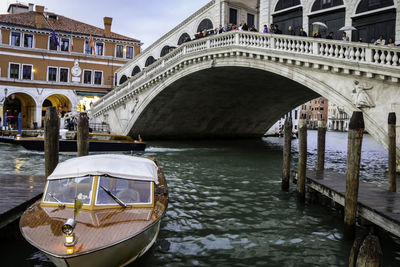 Bridge over canal in city