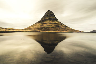 Reflection of mountain in lake