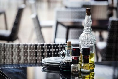 Close-up of drinks on table at restaurant