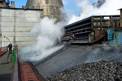 Smoke emitting from a smoke