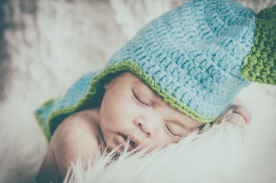 Close-up of baby sleeping