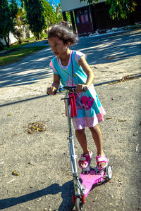 Cute girl riding horse