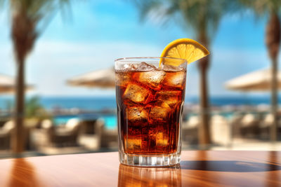 Close-up of drink on table