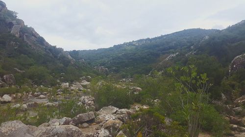 Scenic view of mountains against sky