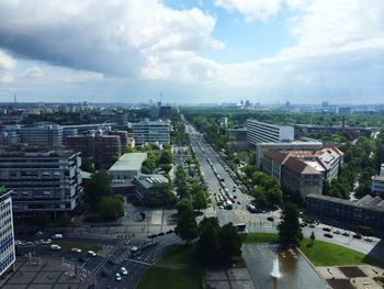 High angle view of cityscape