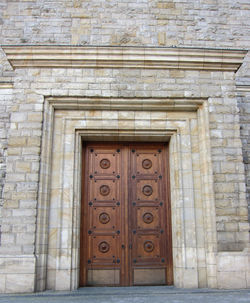 Closed door of old building