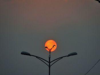 Low angle view of orange sky