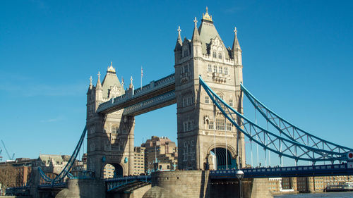 Close up side view of tower bridge over the thames in london