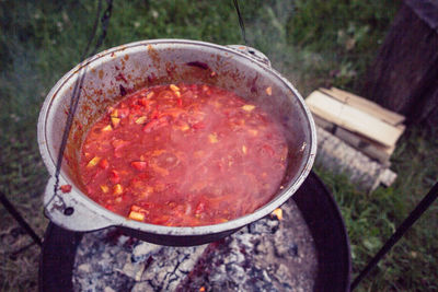 Close-up high angle view of food