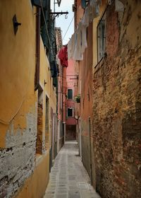 Narrow alley in old rustic city