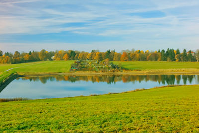 Scenic view of field against sky