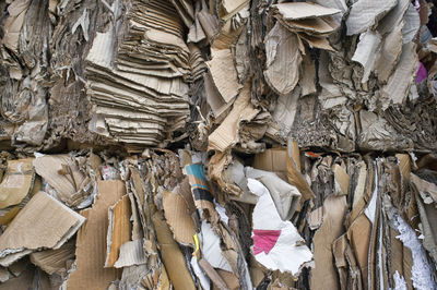 Full frame shot of waste cardboard