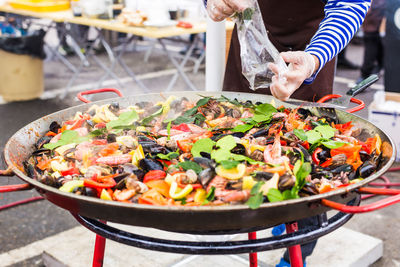 Close-up of food on barbecue grill