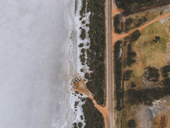 High angle view of waterfall