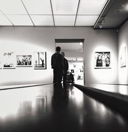 Woman walking in corridor