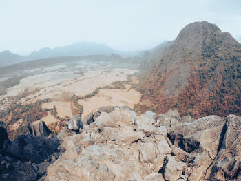 Scenic view of rocky mountains against sky