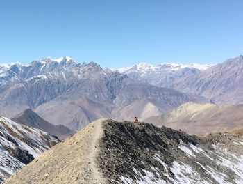 Scenic view of snowcapped mountains