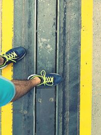 Low section of man on tramway