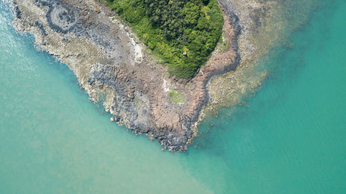 High angle view of beach