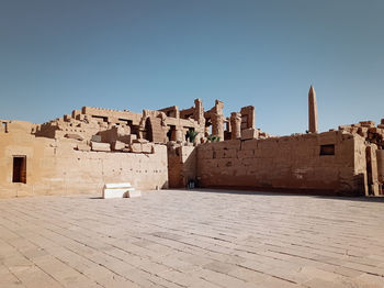 View of old ruins against clear sky