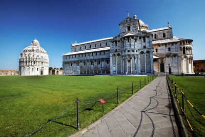 View of historic building against clear sky