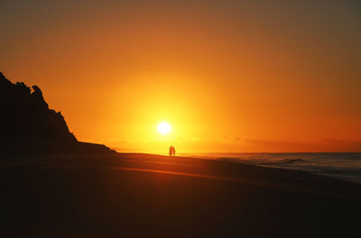 Scenic view of sunset over sea