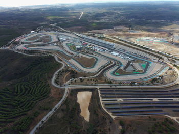 High angle view of highway