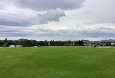 Scenic view of field against sky