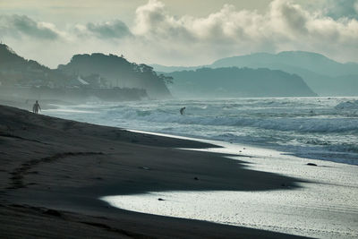 Scenic view of beach against sky