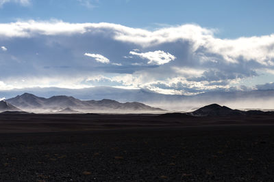 Scenic view of desert against sky