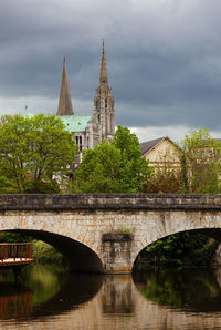 Bridge over river against sky