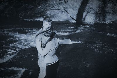 Man standing in water