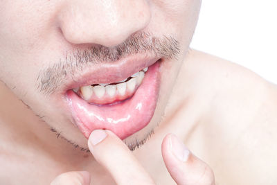 Close-up of a woman holding ice cream