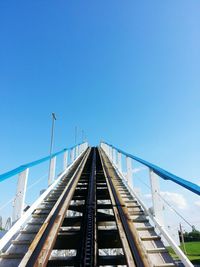 View of bridge against clear blue sky