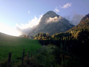Scenic view of mountains against sky