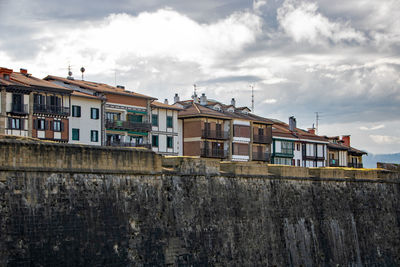 Low angle view of old building against sky