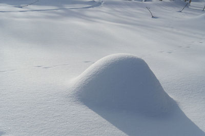 High angle view of snowcapped landscape