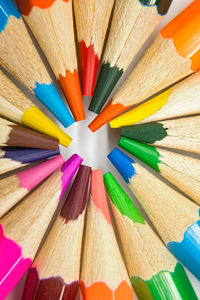 Coloring wooden pencil in a circle