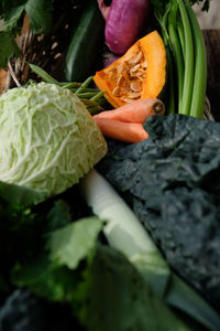 Close-up of pumpkin and pumpkins