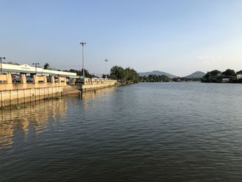 Scenic view of river against clear sky