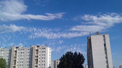 Low angle view of buildings against sky